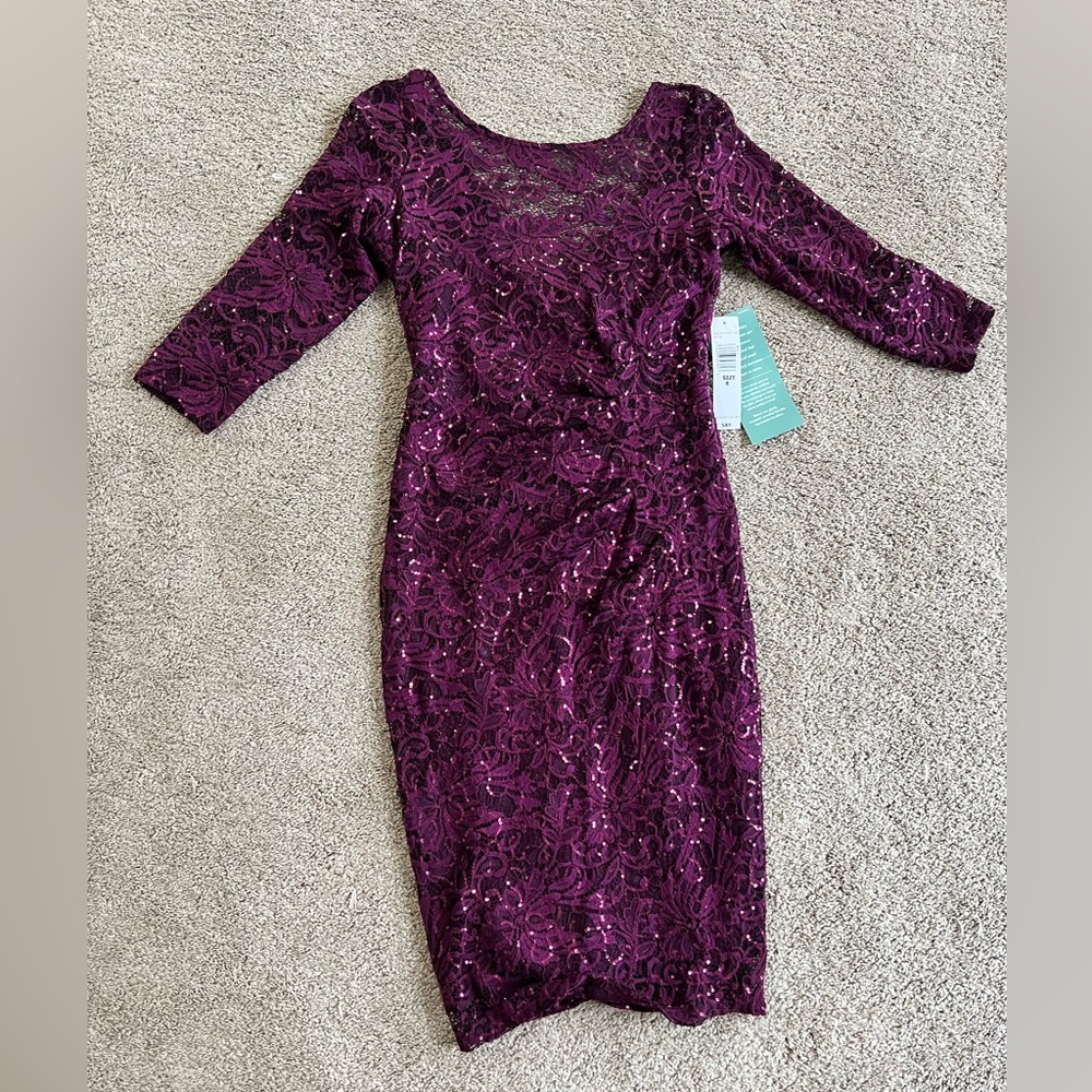 Deep red midi cocktail dress